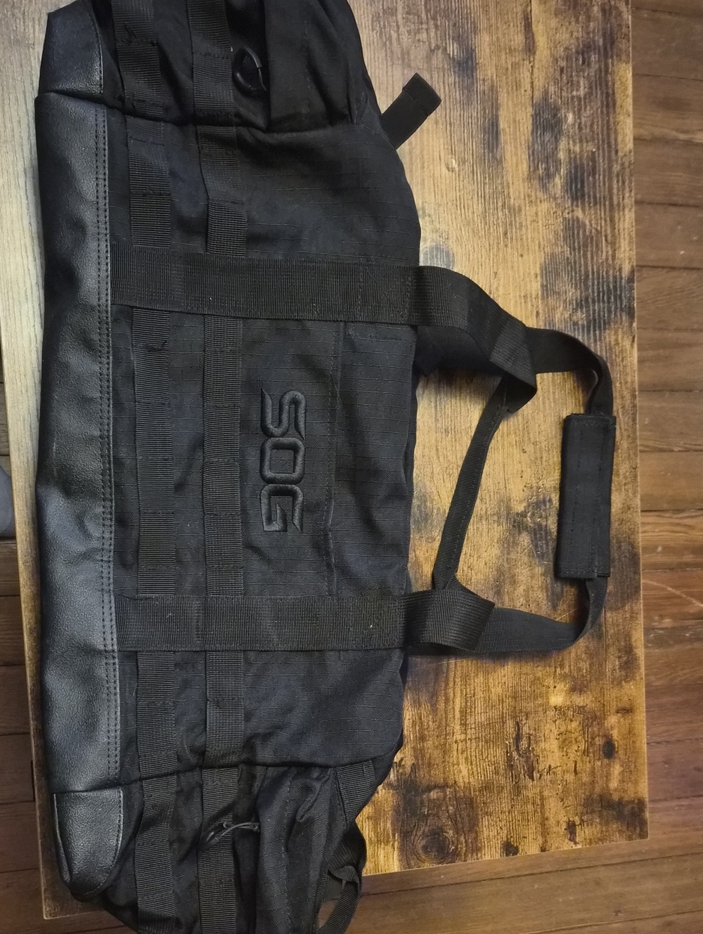 SOG Outbound Sports Duffel Bag 54L with Adjustable Straps and Travel Pouch, Blac